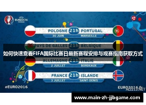如何快速查看FIFA国际比赛日最新赛程安排与观赛指南获取方式 如何快速查看FIFA国际比赛日最新赛程安排与观赛指南获取方式
